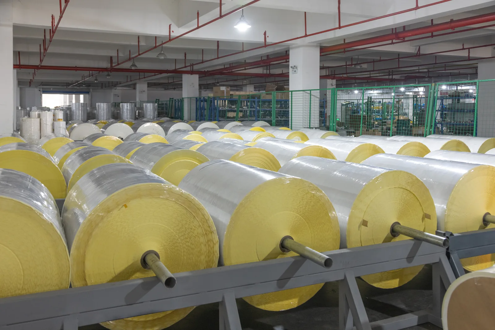 packed thermal paper jumbo rolls prepared for ATM and receipt roll conversion