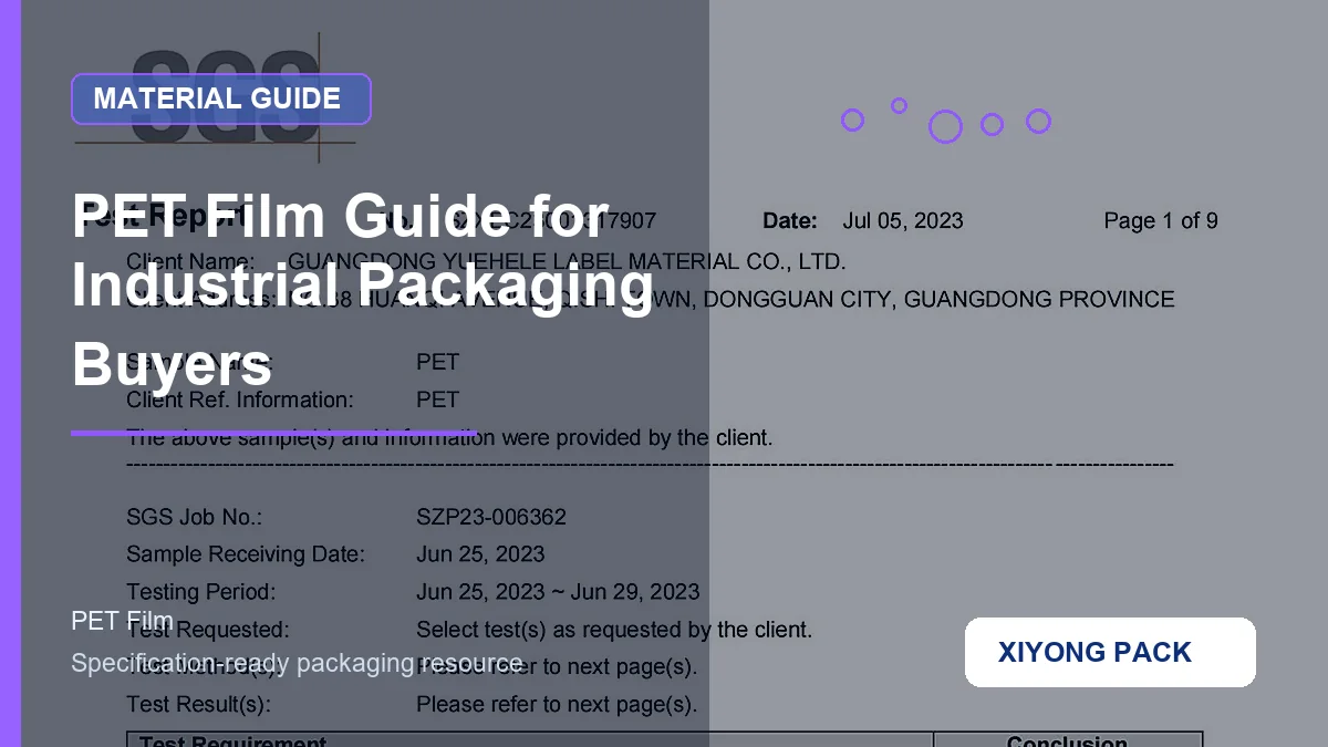 PET film guide image for industrial packaging buyers