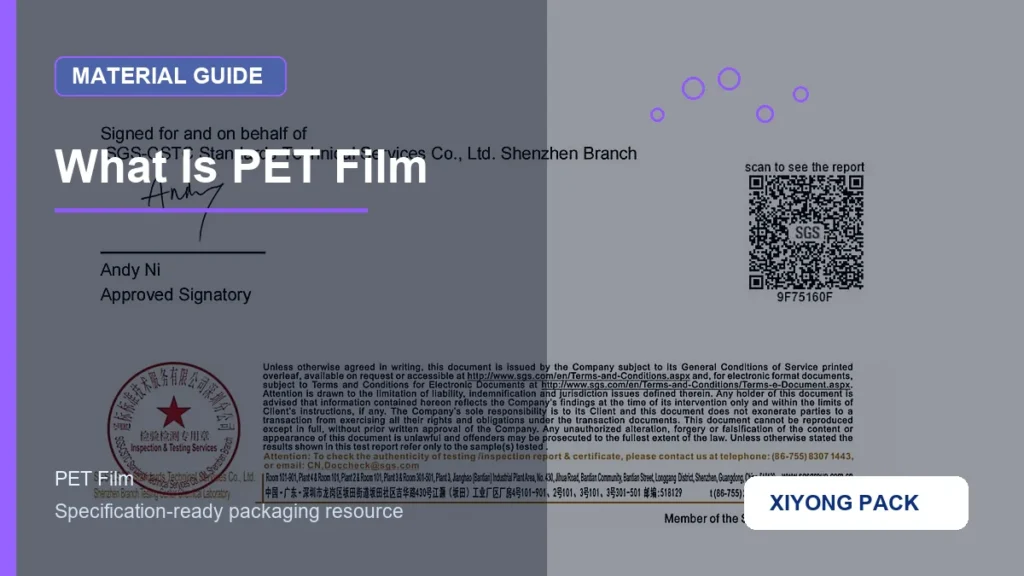 What Is PET Film for pet film buyers