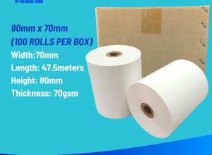 Thermal paper converted for retail, logistics, ticketing, and high-volume point-of-sale use.